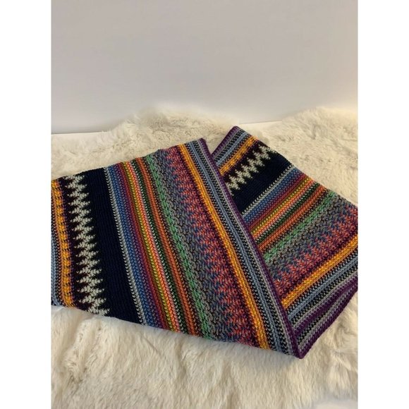 Rainbow striped Acrylic knit circle infinity endless loop Scarf Pride - Picture 1 of 4